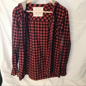 Lightweight red and black checkered shirt